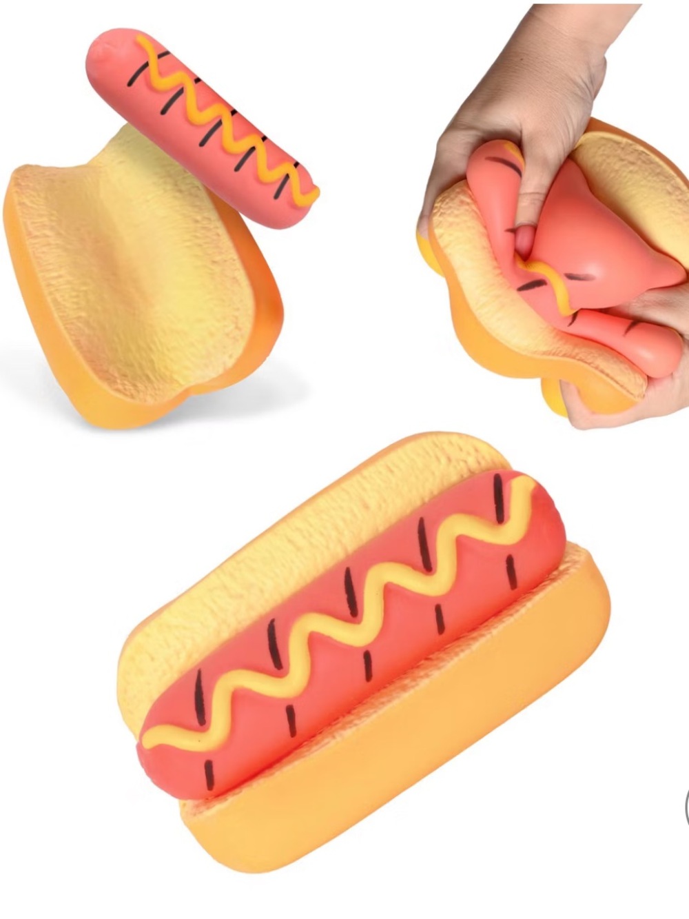 Squeeezy Hot Dog Toy - NIB